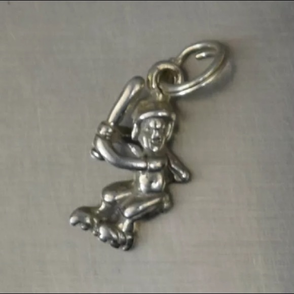 Lil Baseball Player Sterling Charm - Picture 6 of 6